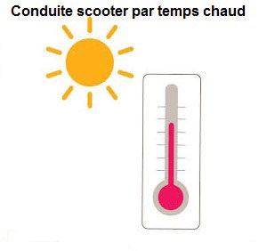 Conduite en été par forte chaleur en scooter 125