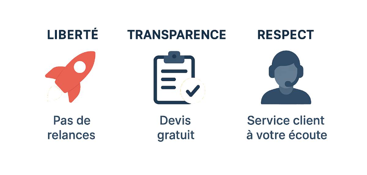 Nos engagements : liberté, transparence et respect