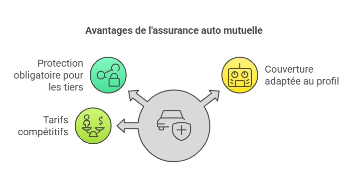 Infographie sur les avantages de la mutuelle d'assurance auto