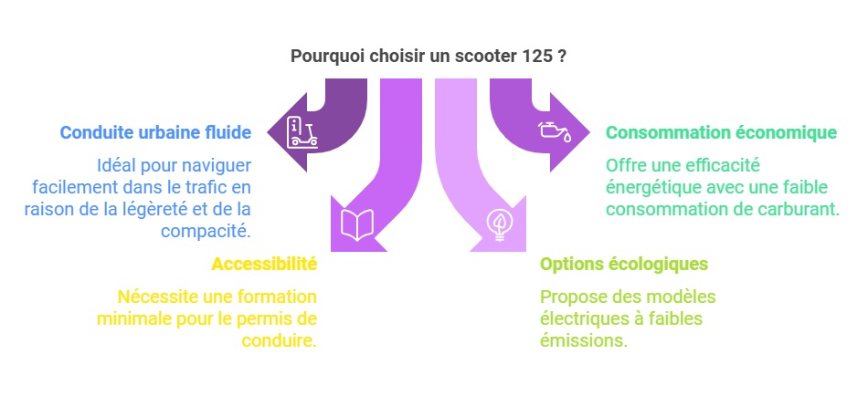 Infographie sur les avantages d'un scooter 125