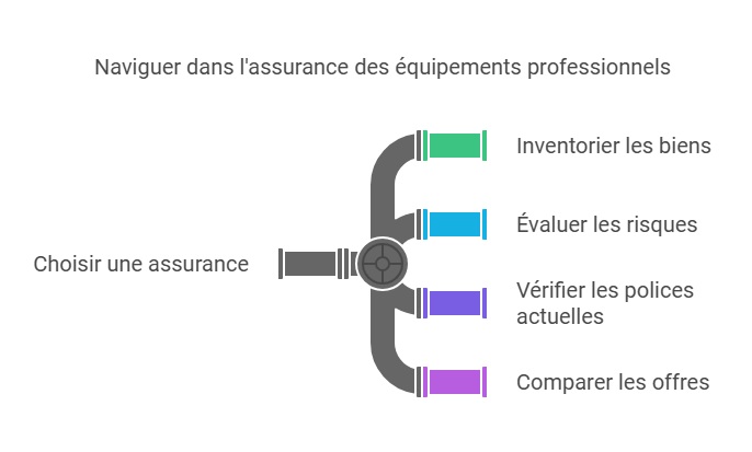 Infographie sur comment choisir une assurance pour matériel professionnel