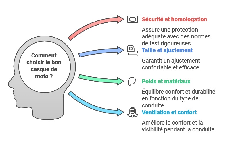 Infographie sur comment choisir le bon casque de moto