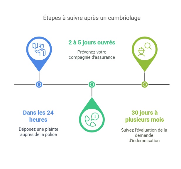 Infographie sur les démarches à suivre après un vol
