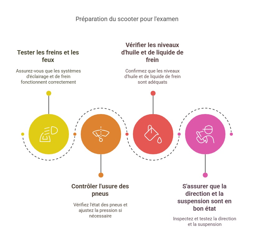 Infographie sur comment préparer son scooter pour le contrôle technique