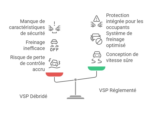 Infographie sur les dangers d'un véhicule sans permis débridé
