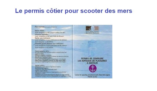 permis côtier nécessaire pour scooter des mers