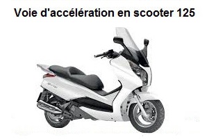 voie d'accélération en scooter 125